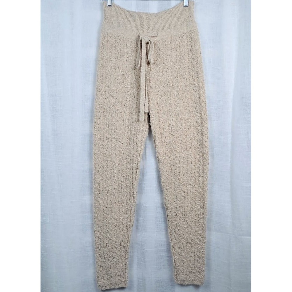 Intimately Free People M Oatmeal Beige Popcorn Knit Drawstring Jogger Pants